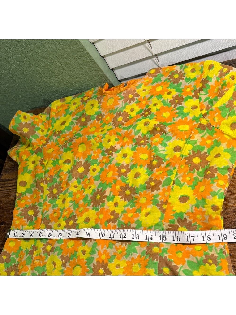 Vintage 60s 70s Floral Flower Power Short Sleeve Dress cottagecore granny - Picture 8 of 8